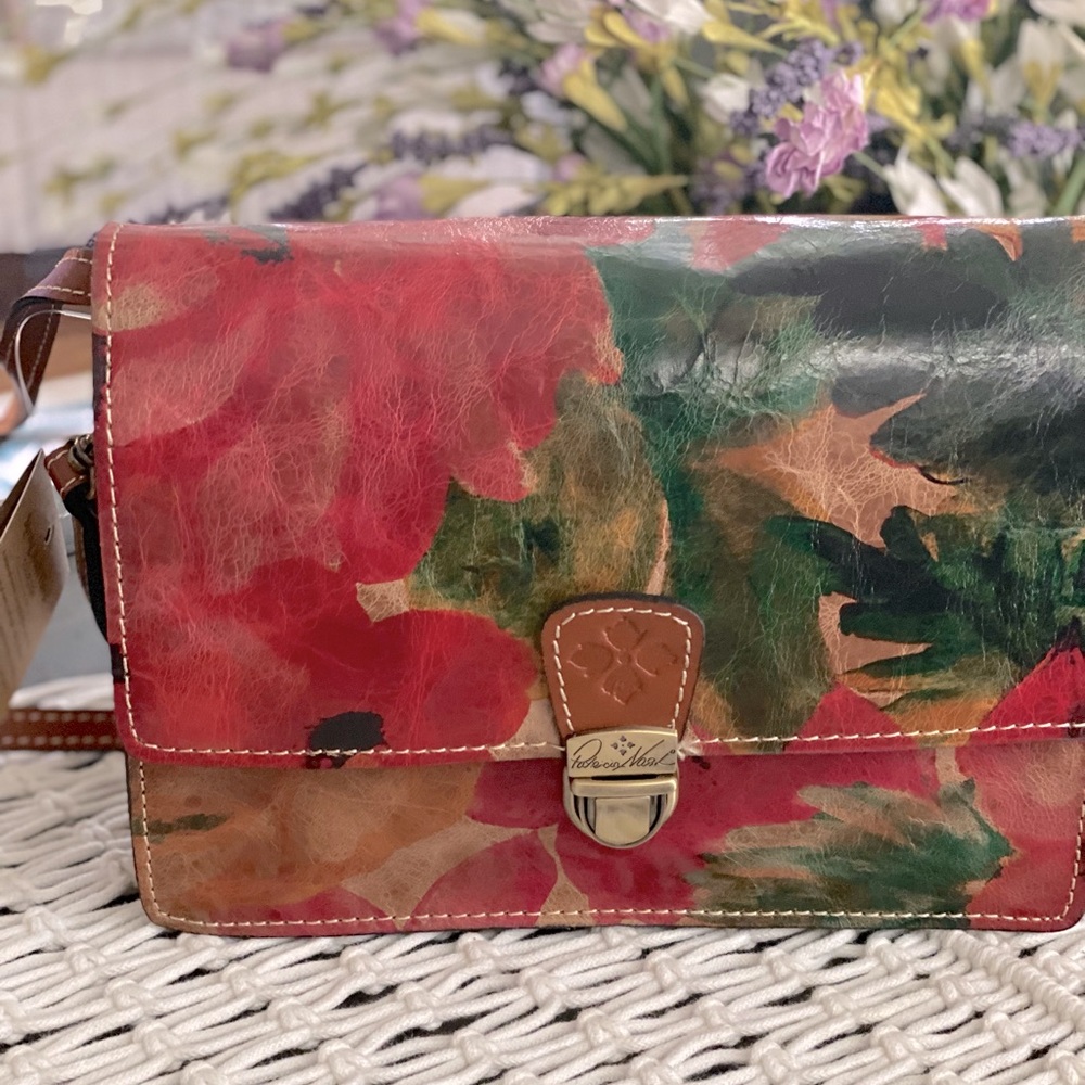PATRICIA NASH Lanza Leather Crossbody Bag Floral